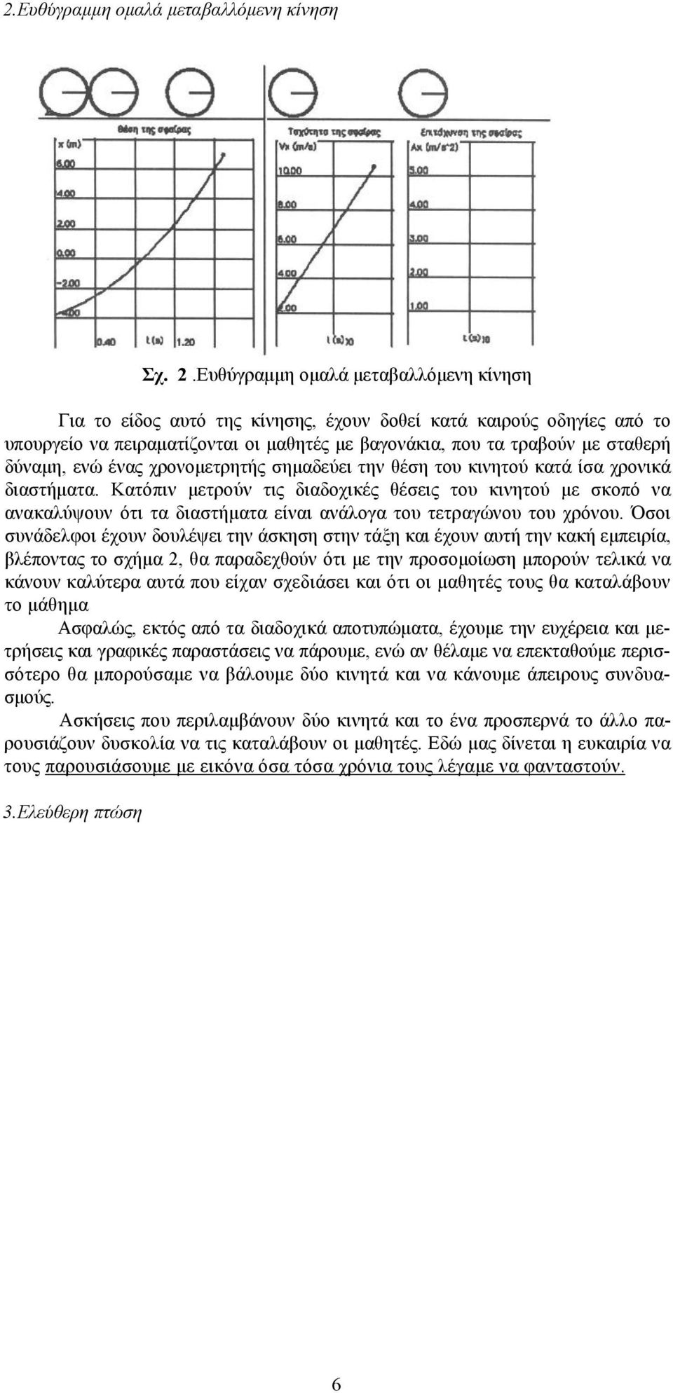 ενώ ένας χρονομετρητής σημαδεύει την θέση του κινητού κατά ίσα χρονικά διαστήματα.