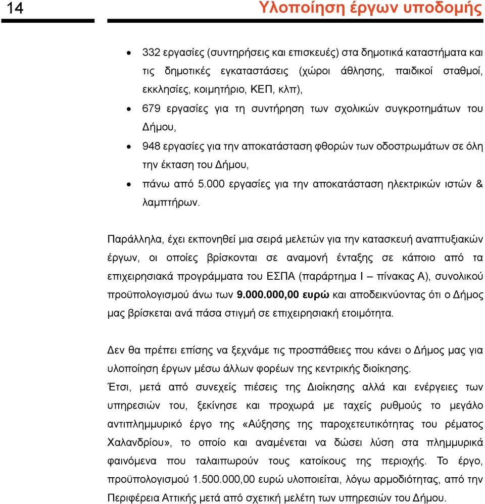 000 εργασίες για την αποκατάσταση ηλεκτρικών ιστών & λαμπτήρων.