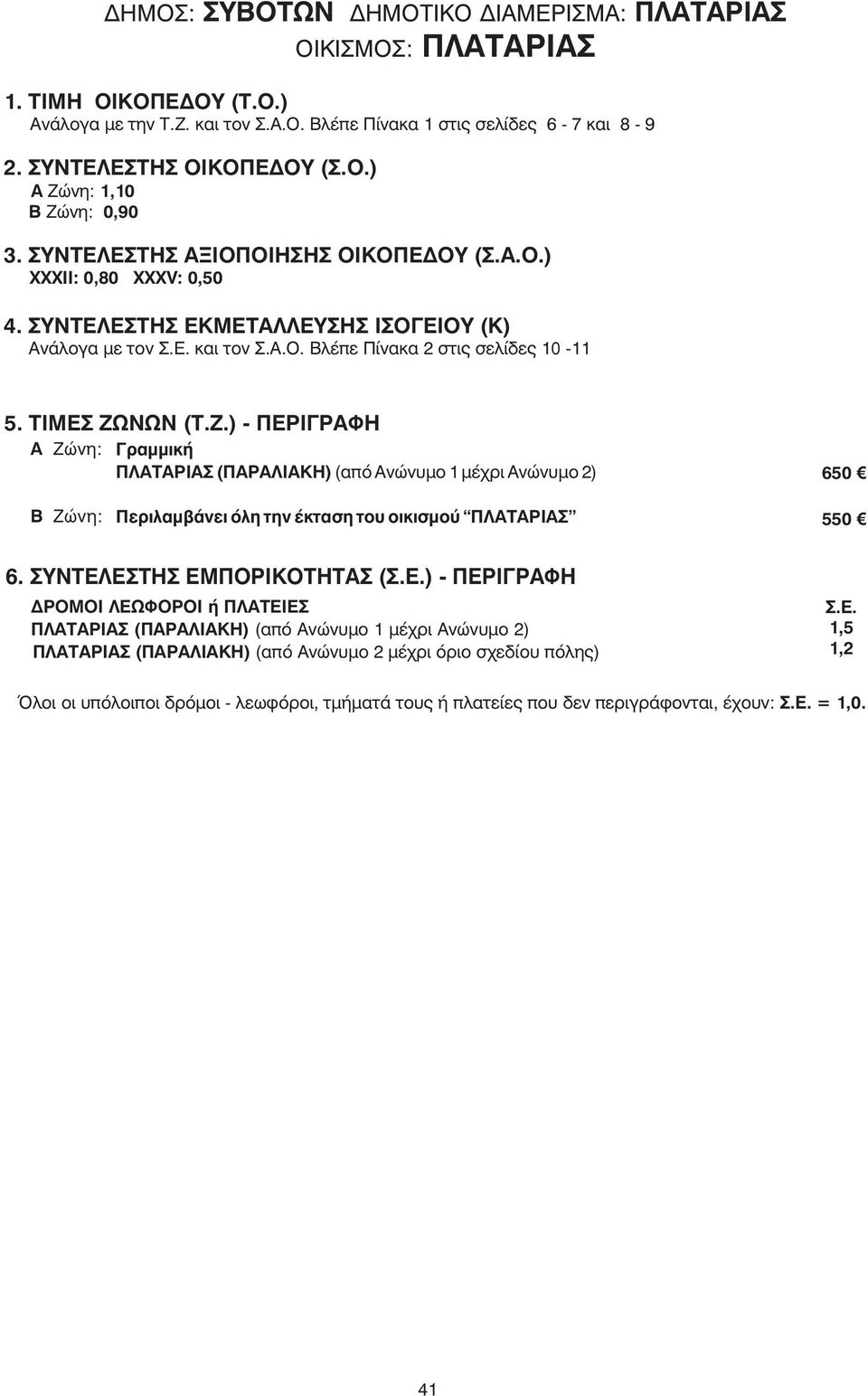 ΛΕΩΦΟΡΟΙ ή ΠΛΑΤΕΙΕΣ ΠΛΑΤΑΡΙΑΣ (ΠΑΡΑΛΙΑΚΗ) (από Ανώνυμο 1 μέχρι Ανώνυμο 2) ΠΛΑΤΑΡΙΑΣ (ΠΑΡΑΛΙΑΚΗ) (από Ανώνυμο 2 μέχρι όριο