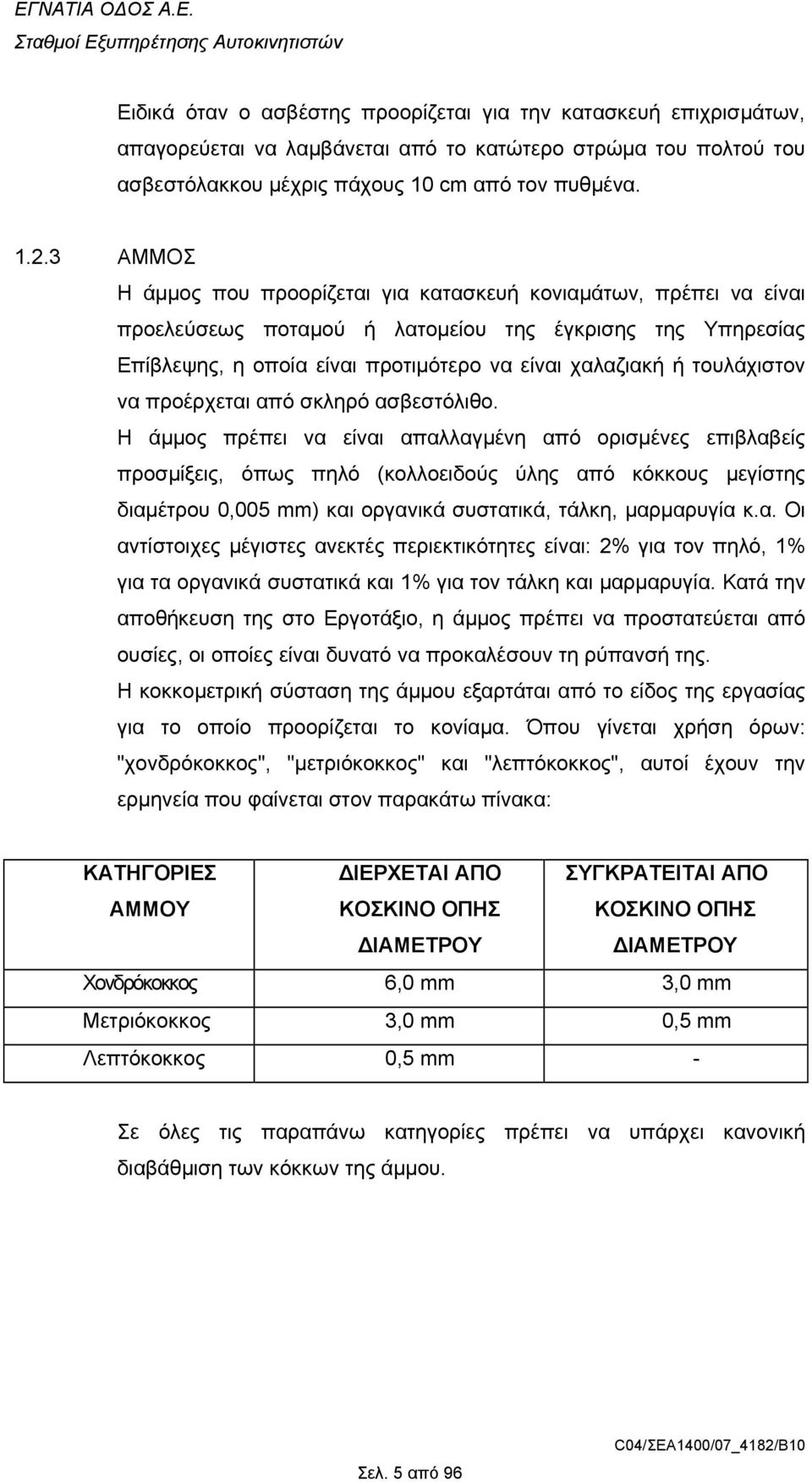 τουλάχιστον να προέρχεται από σκληρό ασβεστόλιθο.