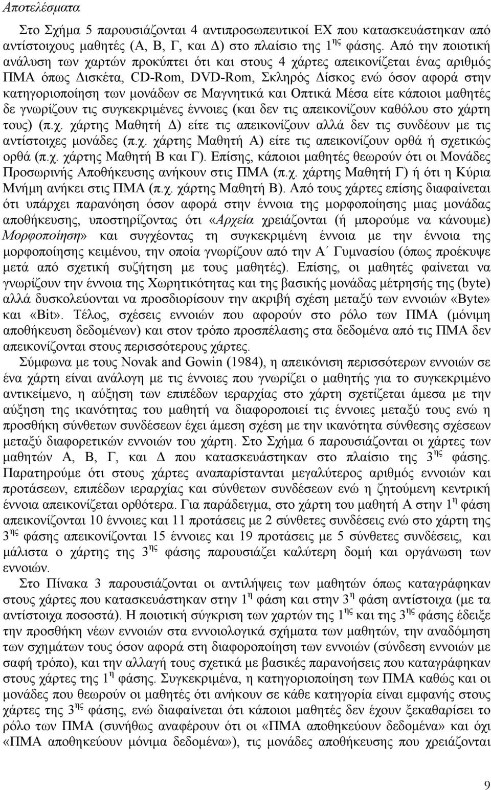 Μαγνητικά και Οπτικά Μέσα είτε κάποιοι µαθητές δε γνωρίζουν τις συγκεκριµένες έννοιες (και δεν τις απεικονίζουν καθόλου στο χά