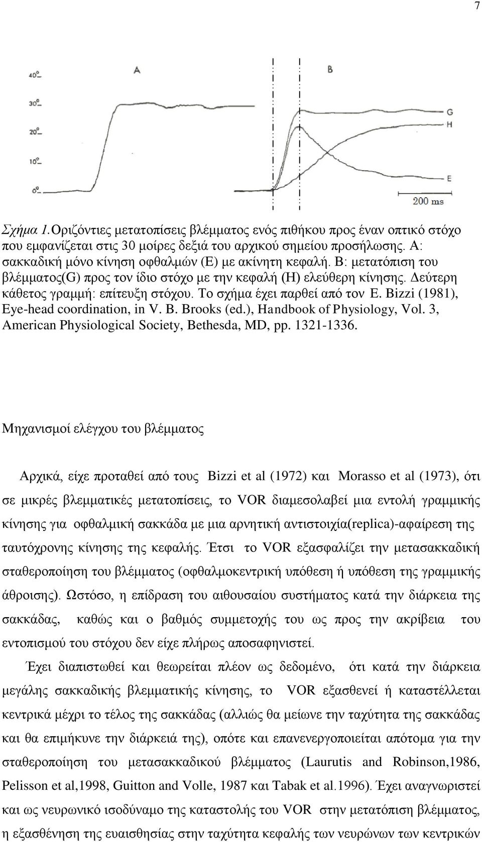 Το σχήμα έχει παρθεί από τον E. Bizzi (1981), Eye-head coordination, in V. B. Brooks (ed.), Handbook of Physiology, Vol. 3, American Physiological Society, Bethesda, MD, pp. 1321-1336.