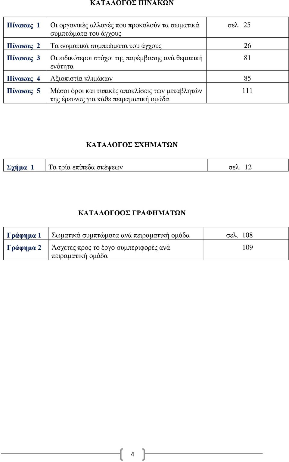 κλιμάκων 85 Πίνακας 5 Μέσοι όροι και τυπικές αποκλίσεις των μεταβλητών της έρευνας για κάθε πειραματική ομάδα 81 111 ΚΑΤΑΛΟΓΟΣ ΣΧΗΜΑΤΩΝ Σχήμα