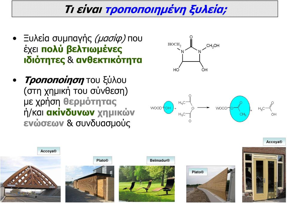 του ξύλου (στηχημικήτουσύνθεση) με χρήση θερμότητας ή/και