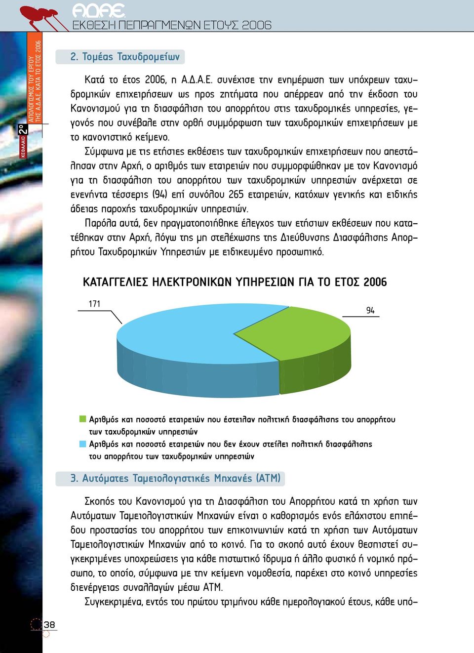 επιχειρήσεων με το κανονιστικό κείμενο.