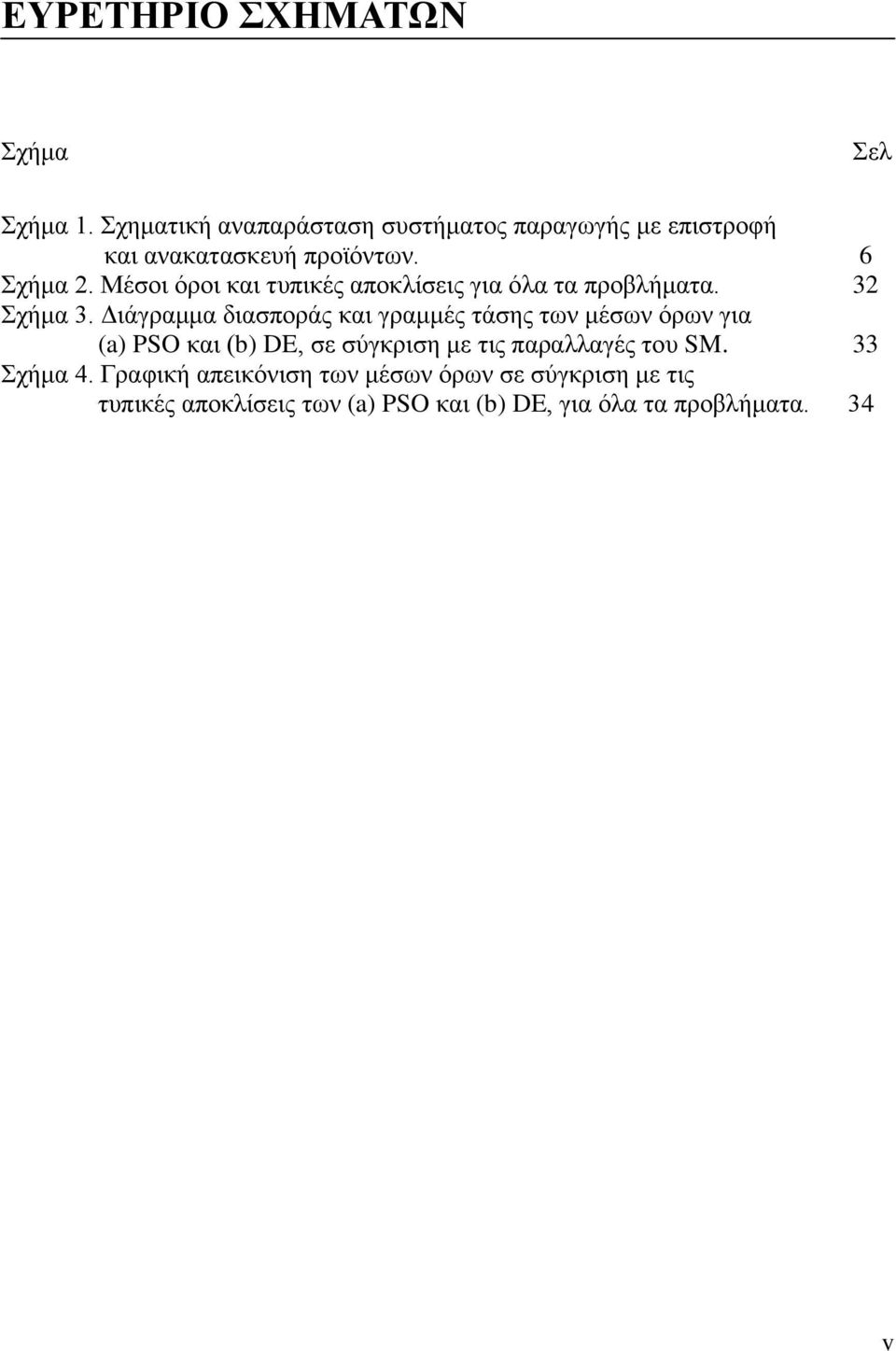 Μέσοι όροι και τυπικές αποκλίσεις για όλα τα προβλήματα. 32 Σχήμα 3.