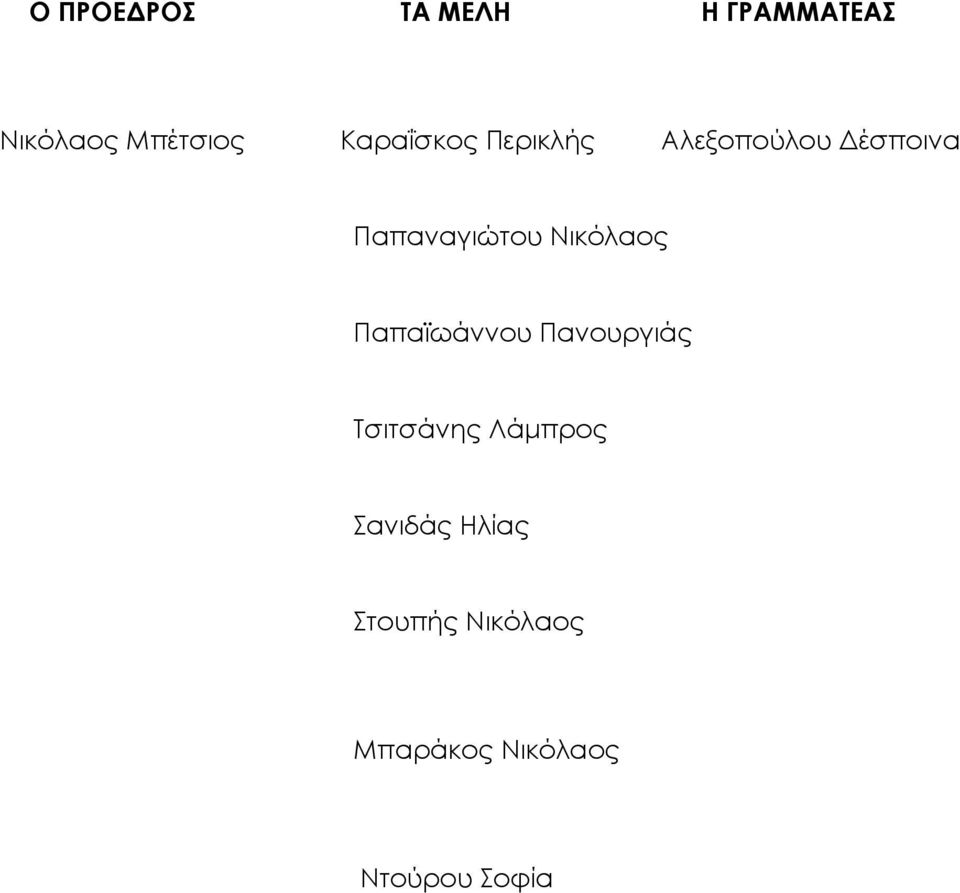 Νικόλαος Παπαϊωάννου Πανουργιάς Τσιτσάνης Λάμπρος