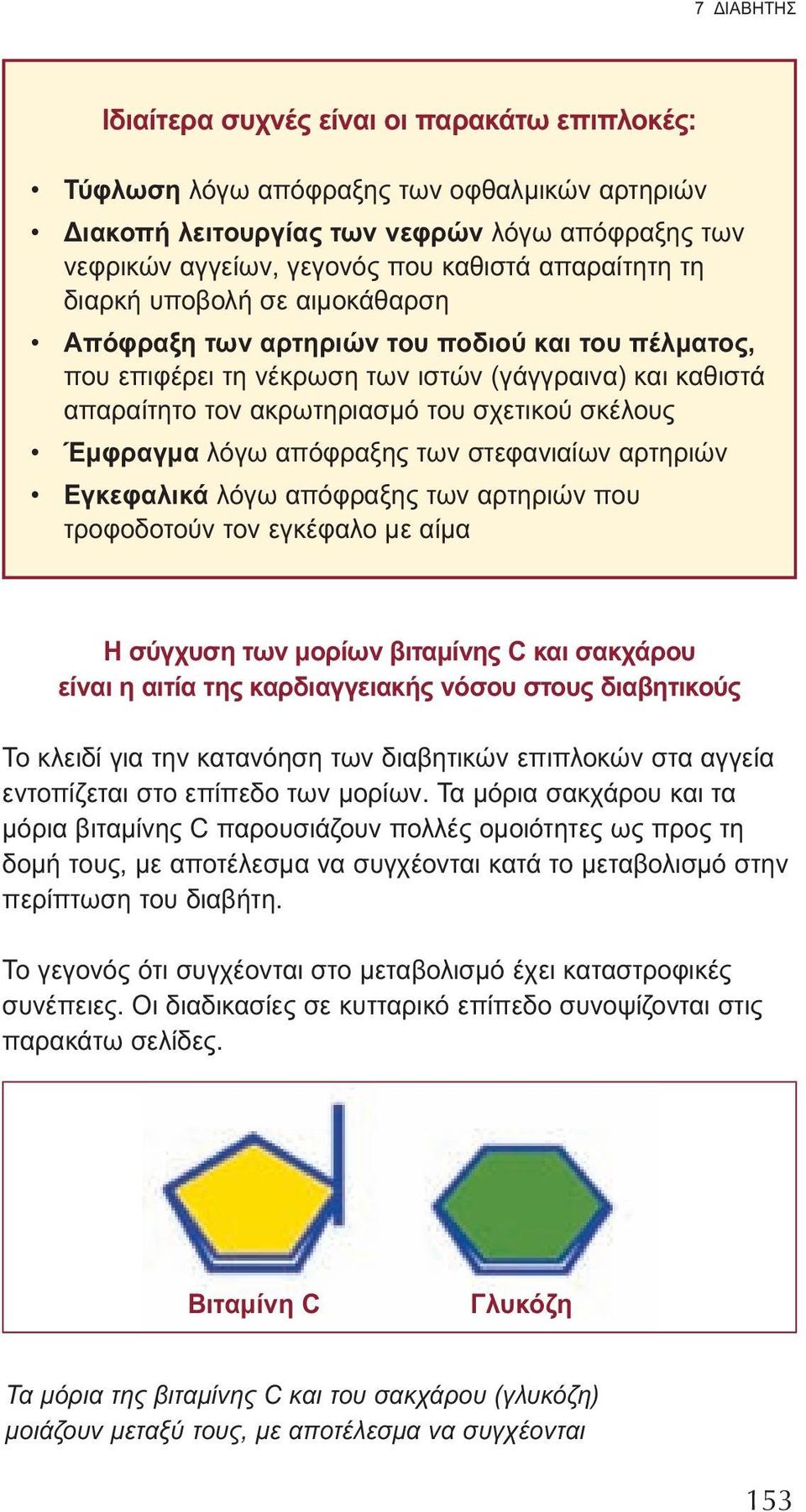 σκέλους Έμφραγμα λόγω απόφραξης των στεφανιαίων αρτηριών Εγκεφαλικά λόγω απόφραξης των αρτηριών που τροφοδοτούν τον εγκέφαλο με αίμα Η σύγχυση των μορίων βιταμίνης C και σακχάρου είναι η αιτία της