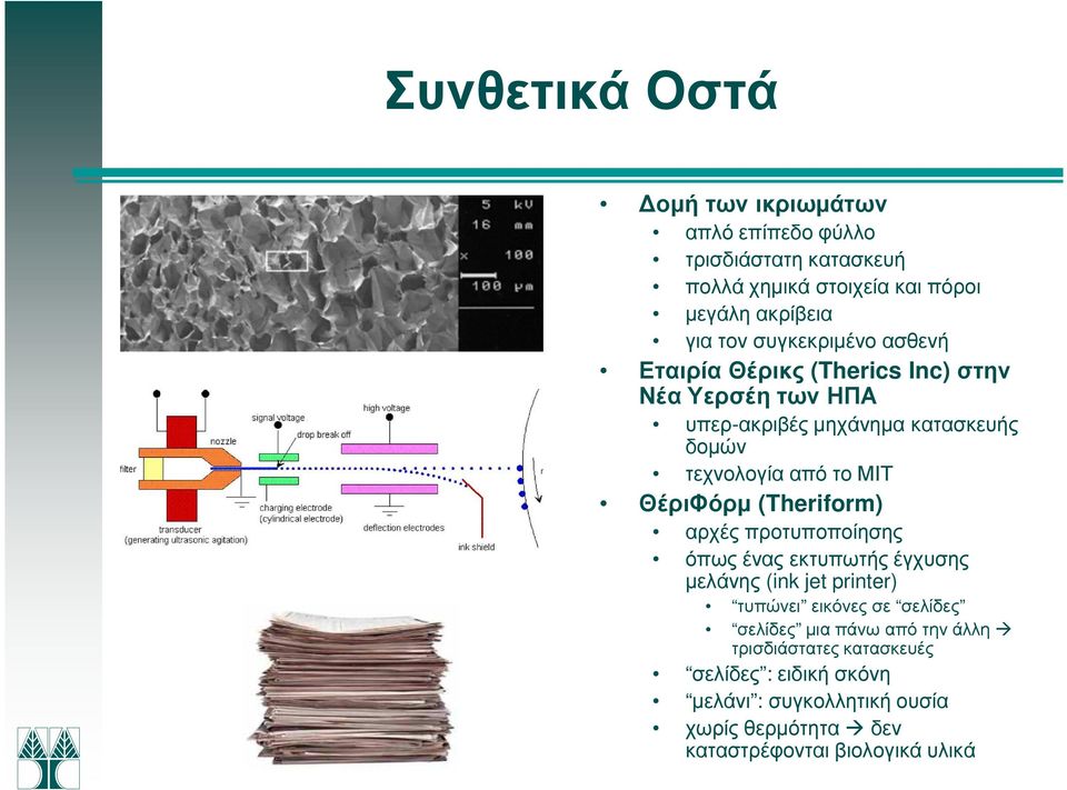 ΘέριΦόρµ (Theriform) αρχές προτυποποίησης όπως ένας εκτυπωτής έγχυσης µελάνης (ink jet printer) τυπώνει εικόνες σε σελίδες σελίδες µια