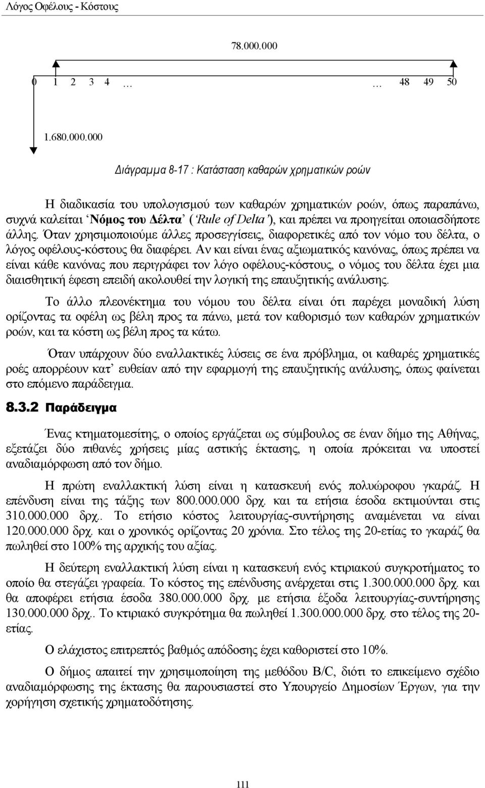 Delta ), και πρέπει να προηγείται οποιασδήποτε άλλης. Όταν χρησιµοποιούµε άλλες προσεγγίσεις, διαφορετικές από τον νόµο του δέλτα, ο λόγος οφέλους-κόστους θα διαφέρει.