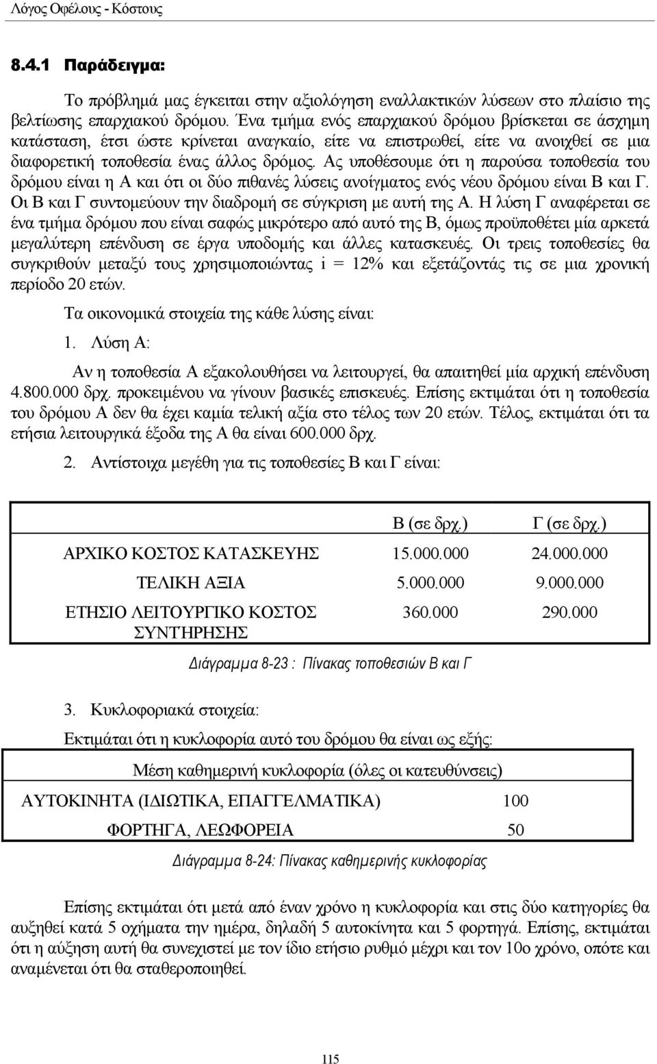 Ας υποθέσουµε ότι η παρούσα τοποθεσία του δρόµου είναι η Α και ότι οι δύο πιθανές λύσεις ανοίγµατος ενός νέου δρόµου είναι Β και Γ. Οι Β και Γ συντοµεύουν την διαδροµή σε σύγκριση µε αυτή της Α.