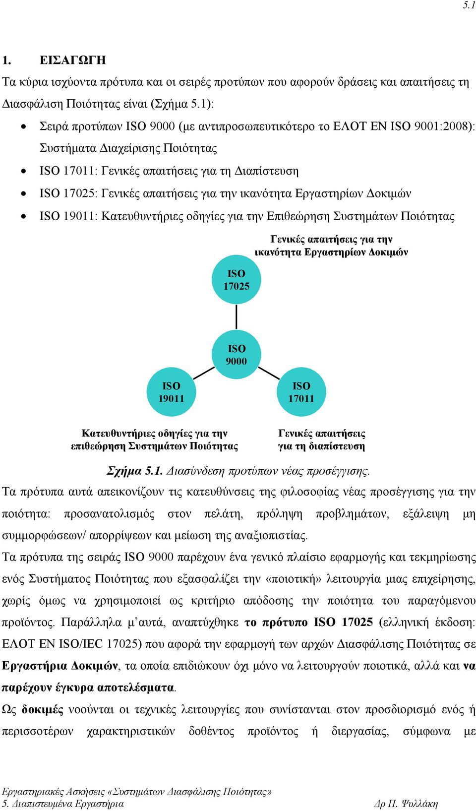 ικανότητα Εργαστηρίων Δοκιμών ΙSO 19011: Κατευθυντήριες οδηγίες για την Επιθεώρηση Συστημάτων Ποιότητας Γενικές απαιτήσεις για την ικανότητα Εργαστηρίων Δοκιμών 17025 9000 19011 17011 Κατευθυντήριες