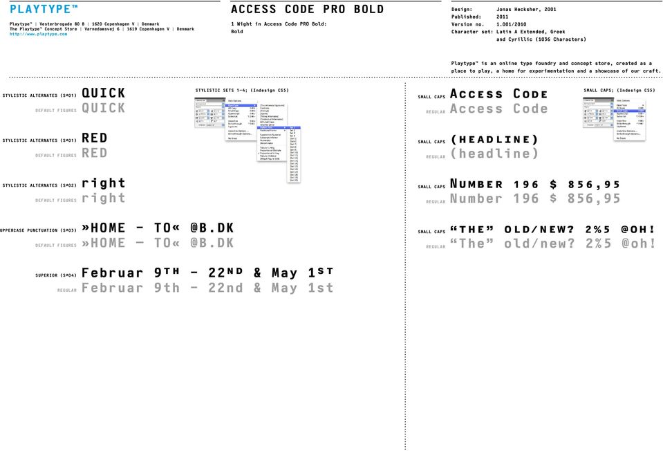 ALTERNATES (S#02) DEFAULT FIGURES UPPERCASE PUNCTUATION (S#03) DEFAULT FIGURES right right»home TO«@B.DK»HOME TO«@B.