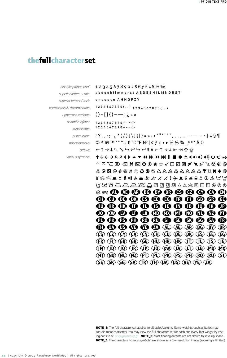 , - ' " # ƒ _ª º ʹ A Ω NOTE_1: The full character set applies to all styles/weights. Some weights, such as italics may contain more characters.