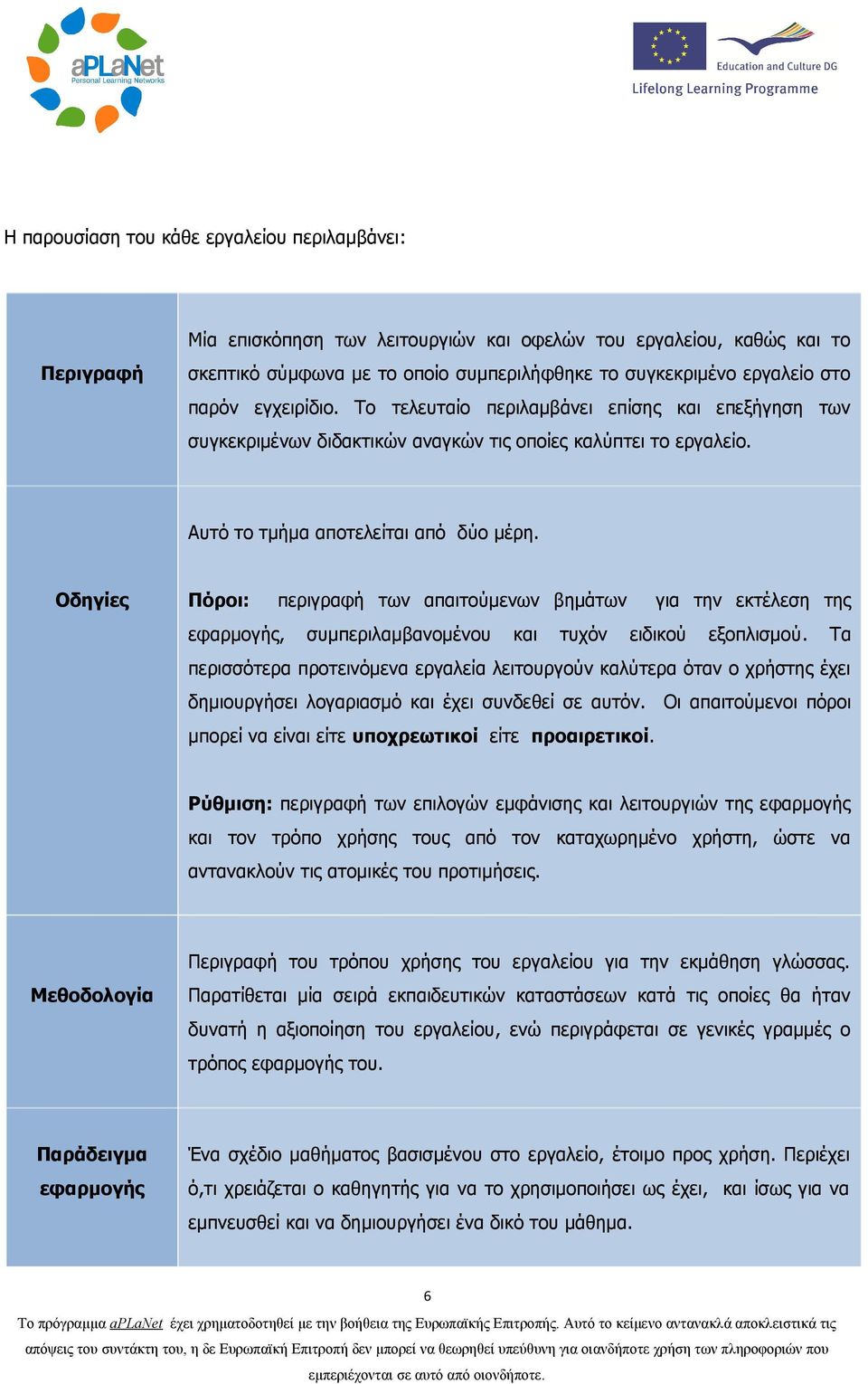 Οδηγίες Πόροι: περιγραφή των απαιτούμενων βημάτων για την εκτέλεση της εφαρμογής, συμπεριλαμβανομένου και τυχόν ειδικού εξοπλισμού.