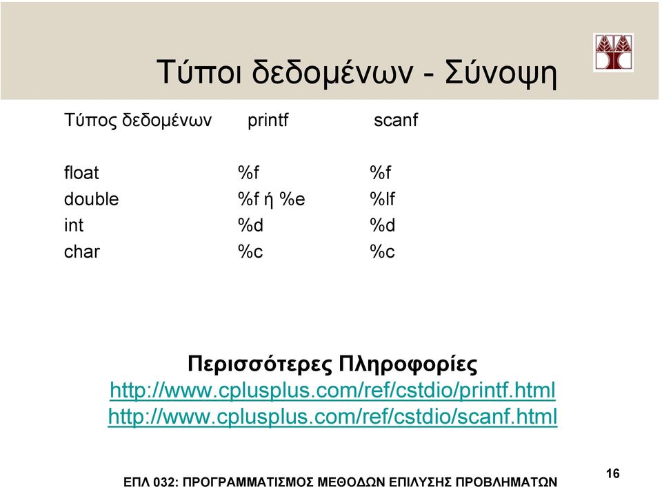 Περισσότερες Πληροφορίες http://www.cplusplus.