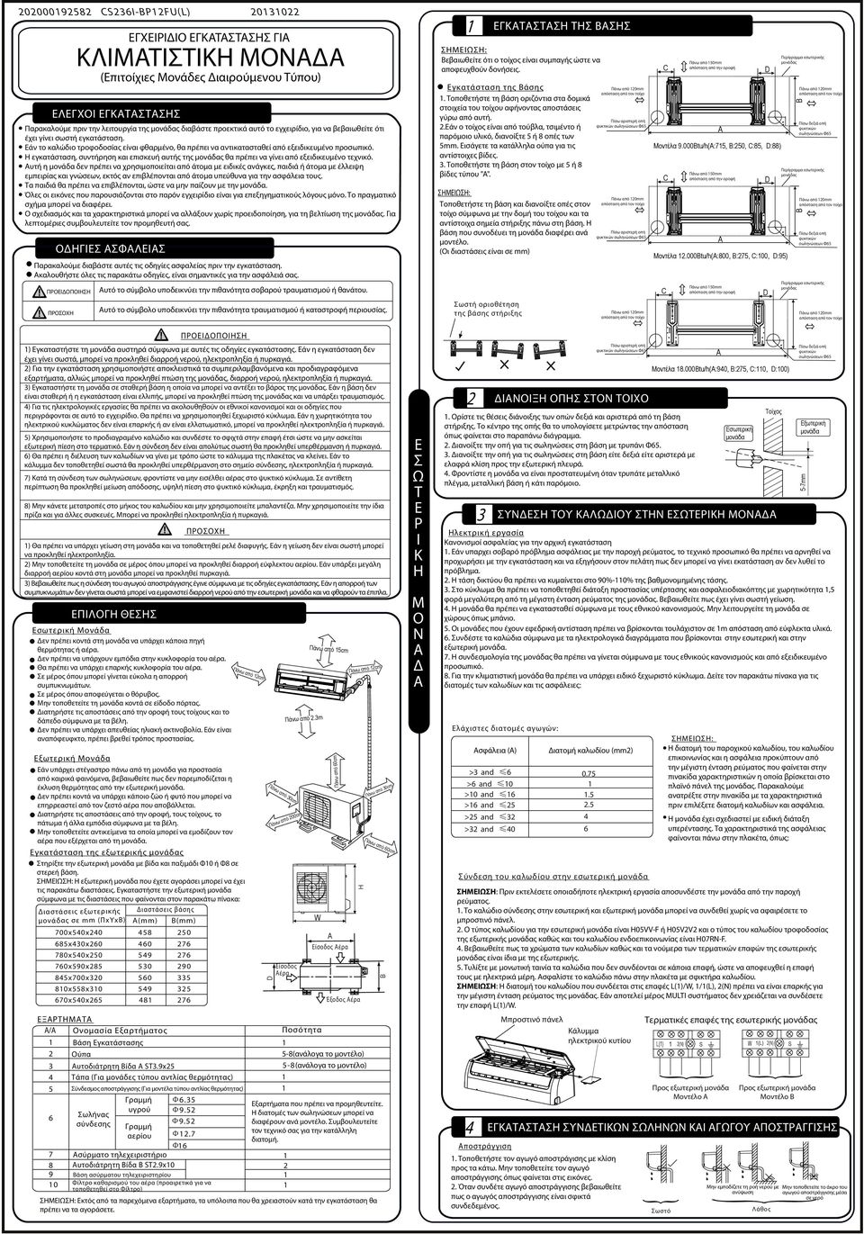 Η εγκατάσταση, συντήρηση και επισκευή αυτής της θα πρέπει να γίνει από εξειδικευμένο τεχνικό.