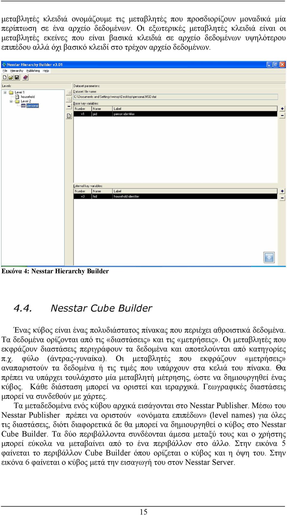 Εικόνα 4: Nesstar Hierarchy Builder 4.4. Nesstar Cube Builder Ένας κύβος είναι ένας πολυδιάστατος πίνακας που περιέχει αθροιστικά δεδοµένα.