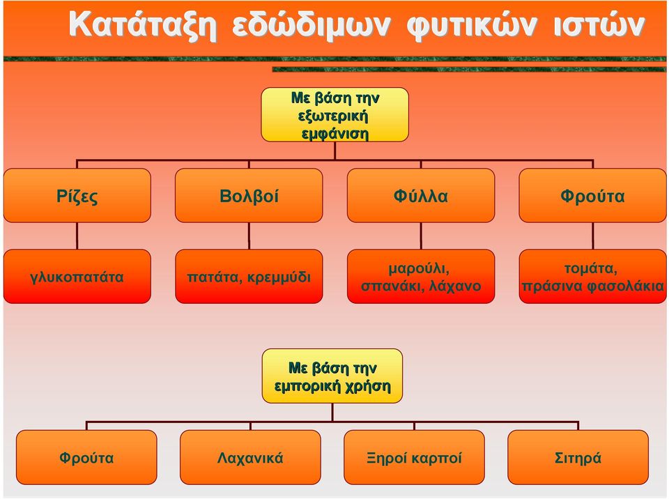 κρεμμύδι μαρούλι, σπανάκι, λάχανο τομάτα, πράσινα