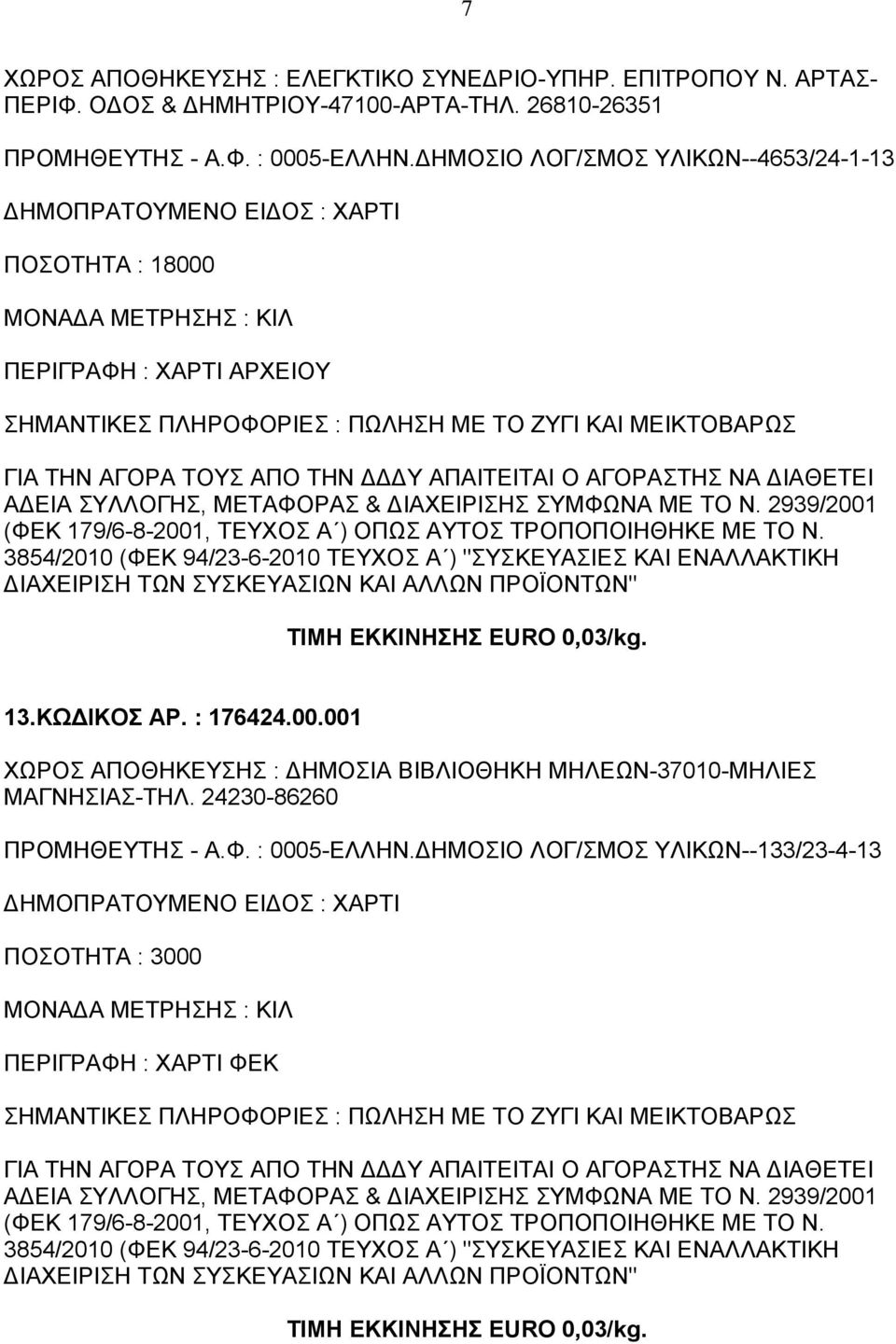 2939/2001 (ΦΕΚ 179/6-8-2001, ΤΕΥΧΟΣ Α ) ΟΠΩΣ ΑΥΤΟΣ ΤΡΟΠΟΠΟΙΗΘΗΚΕ ΜΕ ΤΟ Ν.