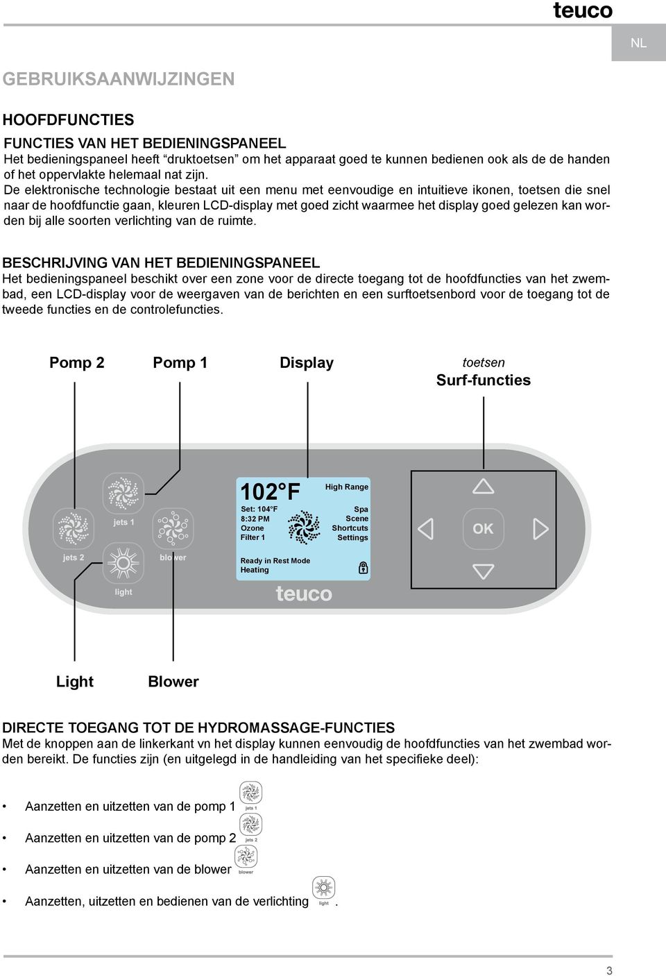 De elektronische technologie bestaat uit een menu met eenvoudige en intuitieve ikonen, toetsen die snel naar de hoofdfunctie gaan, kleuren LCD-display met goed zicht waarmee het display goed gelezen