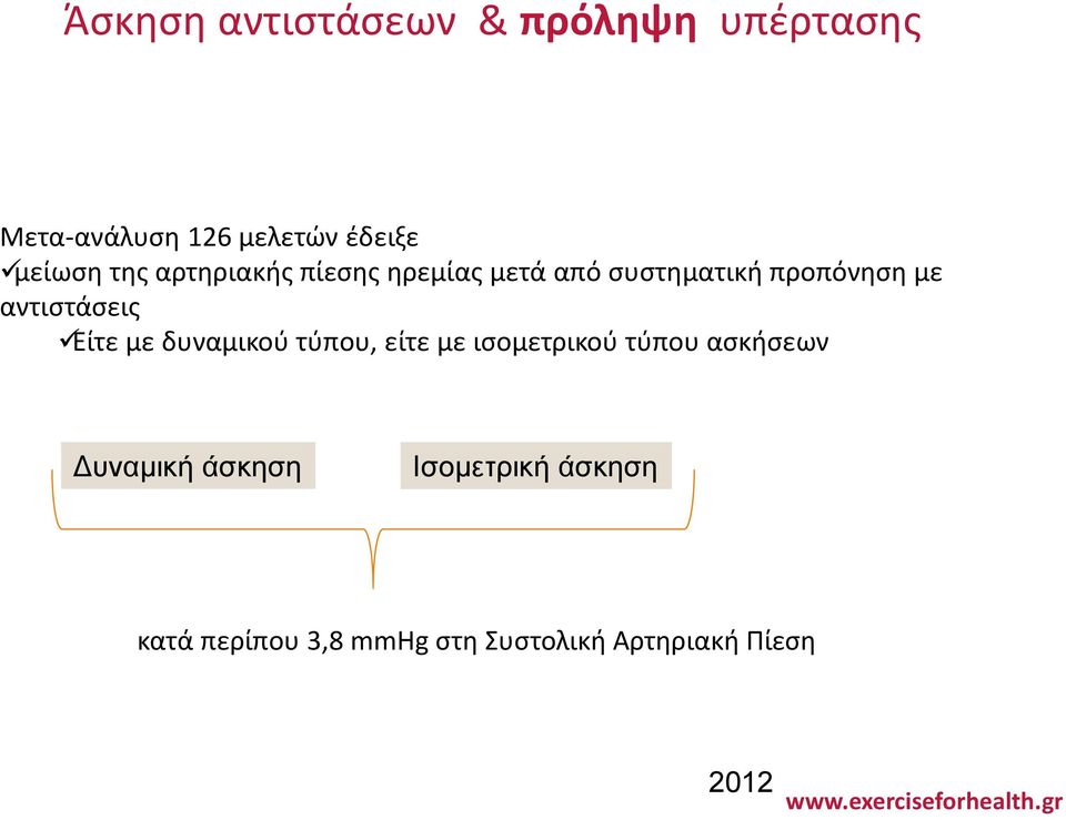 αντιστάσεις Είτε με δυναμικού τύπου, είτε με ισομετρικού τύπου ασκήσεων