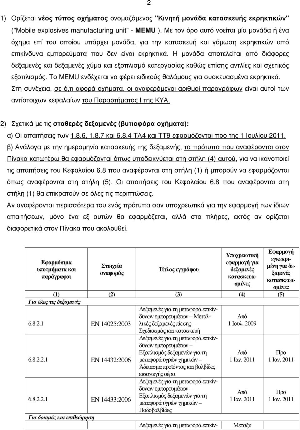 Η µονάδα αποτελείται από διάφορες δεξαµενές και δεξαµενές χύµα και εξοπλισµό κατεργασίας καθώς επίσης αντλίες και σχετικός εξοπλισµός.