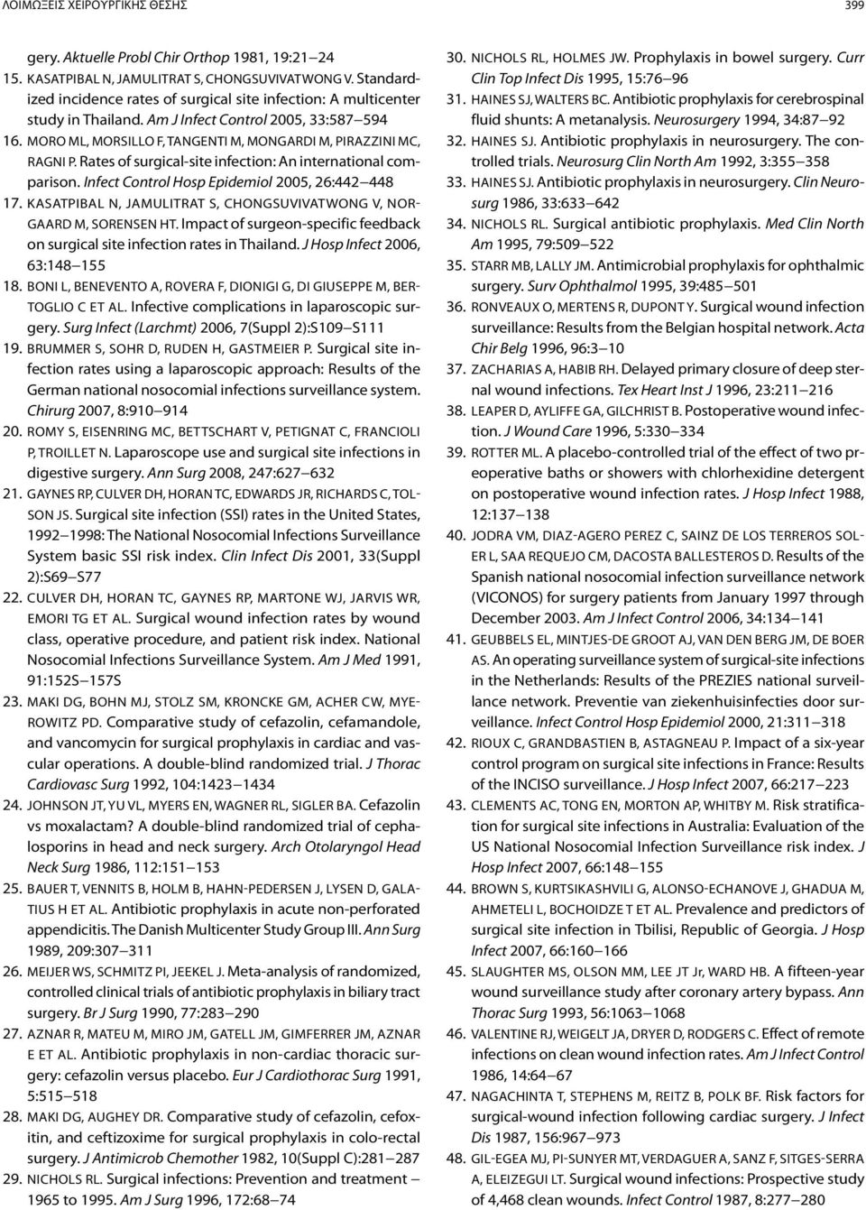 Rates of surgical-site infection: An international comparison. Infect Control Hosp Epidemiol 005, 6:44448 7. Kasatpibal N, Jamulitrat S, Chongsuvivatwong V, Norgaard M, Sorensen HT.