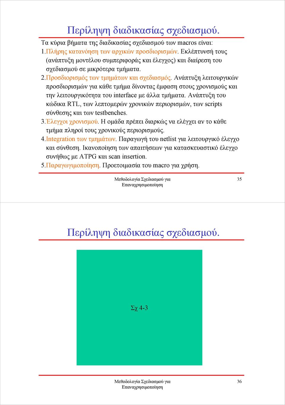 Ανάπτυξη λειτουργικών προσδιορισµών για κάθε τµήµα δίνοντας έµφαση στους χρονισµούς και την λειτουργικότητα του interface µε άλλα τµήµατα.