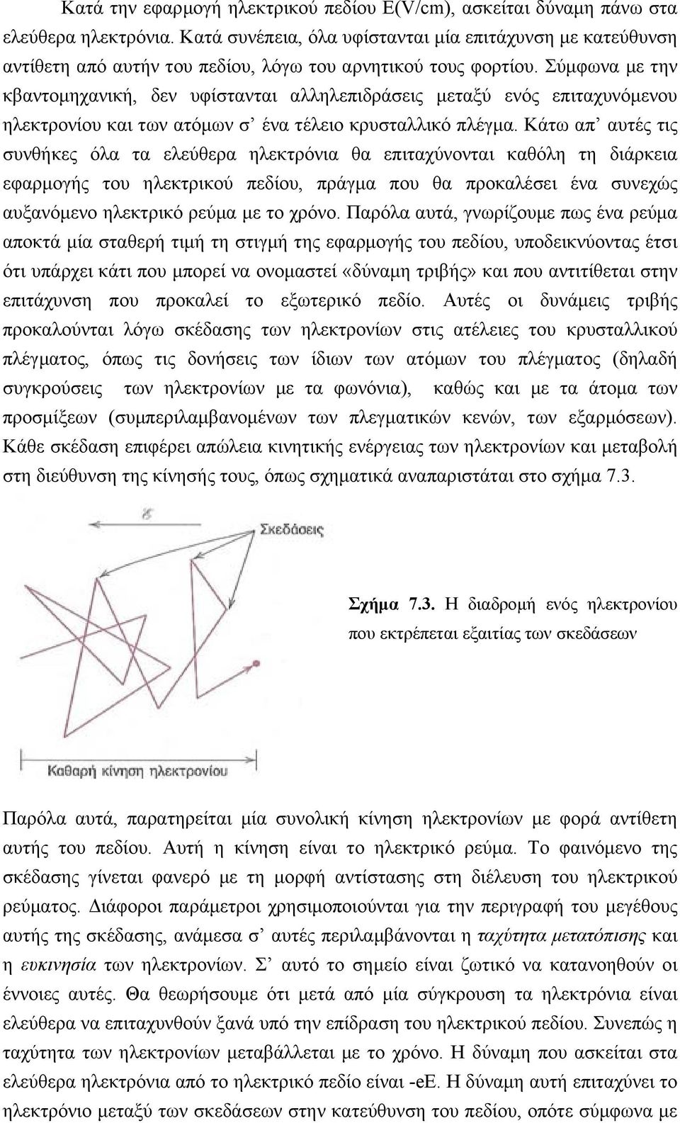 Σύμφωνα με την κβαντομηχανική, δεν υφίστανται αλληλεπιδράσεις μεταξύ ενός επιταχυνόμενου ηλεκτρονίου και των ατόμων σ ένα τέλειο κρυσταλλικό πλέγμα.