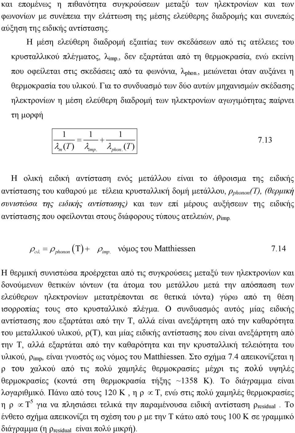 , μειώνεται όταν αυξάνει η θερμοκρασία του υλικού.