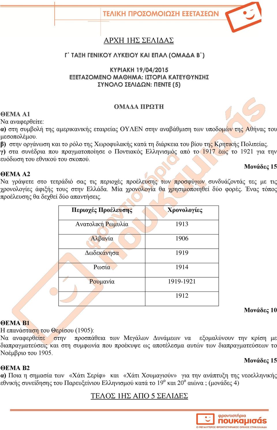 γ) στα συνέδρια που πραγματοποίησε ο Ποντιακός Ελληνισμός από το 1917 έως το 1921 για την ευόδωση του εθνικού του σκοπού.