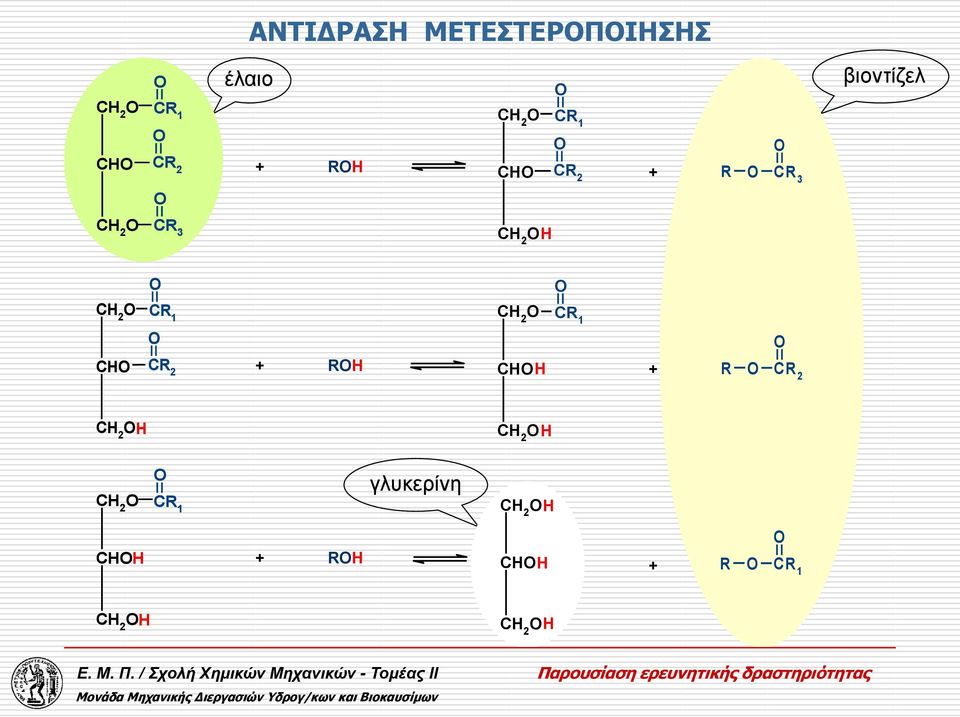 CR 1 CH 2 O CR 1 O O CHO CR 2 + ROH CHOH + R O CR 2 CH 2 OH CH 2 OH CH 2