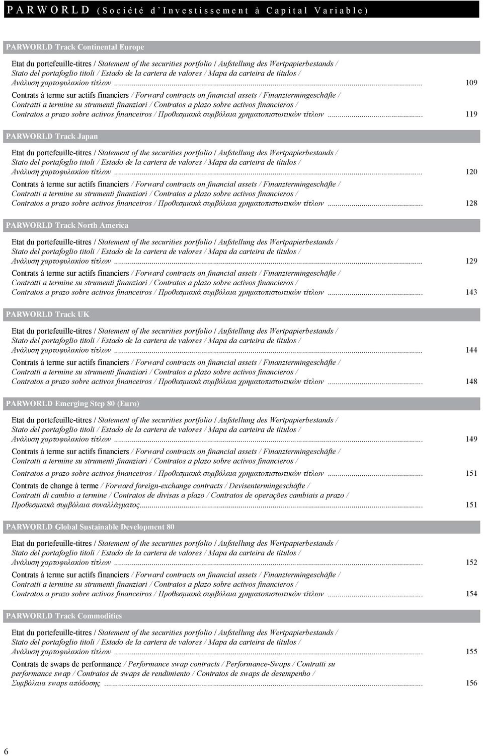 .. 109 Contrats à terme sur actifs financiers / Forward contracts on financial assets / Finanztermingeschäfte / Contratti a termine su strumenti finanziari / Contratos a plazo sobre activos