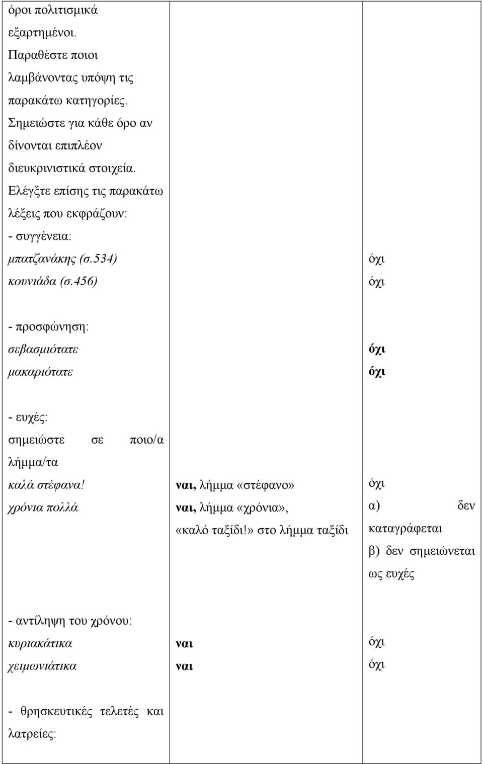 Ελέγξτε επίσης τις παρακάτω λέξεις που εκφράζουν: - συγγένεια: μπατζανάκης (σ.534) κουνιάδα (σ.