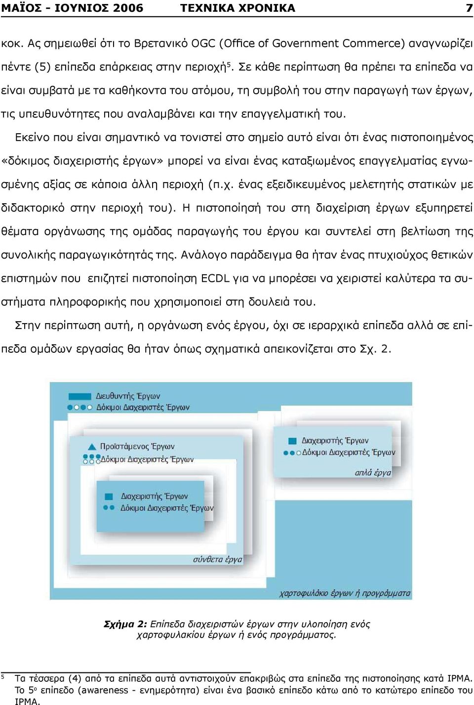 Εκείνο που είναι σημαντικό να τονιστεί στο σημείο αυτό είναι ότι ένας πιστοποιημένος «δόκιμος διαχειριστής έργων» μπορεί να είναι ένας καταξιωμένος επαγγελματίας εγνωσμένης αξίας σε κάποια άλλη