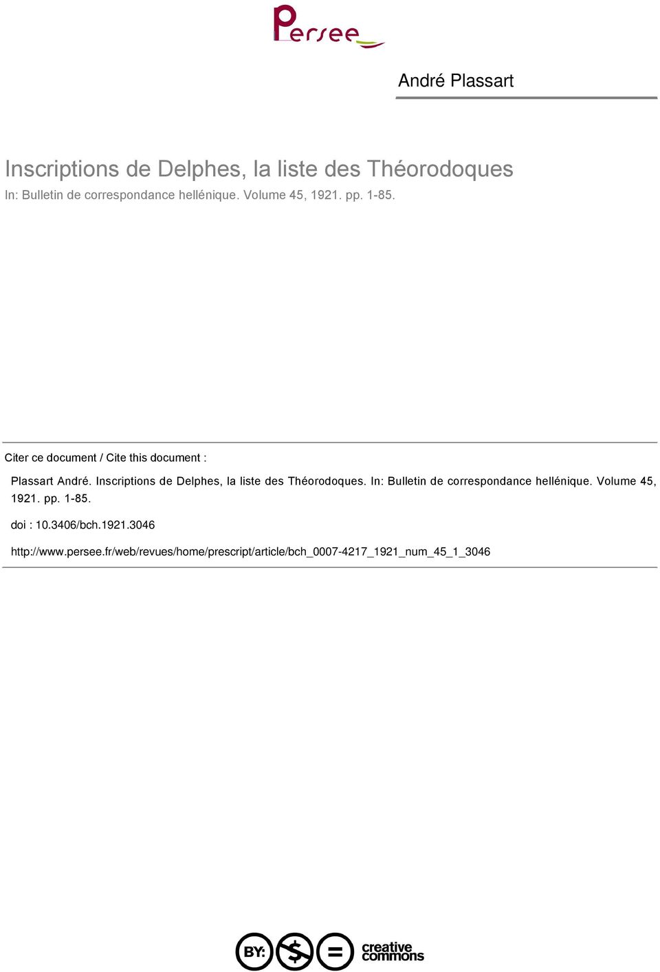 Inscriptions de Delphes, la liste des Théorodoques. In: Bulletin de correspondance hellénique.