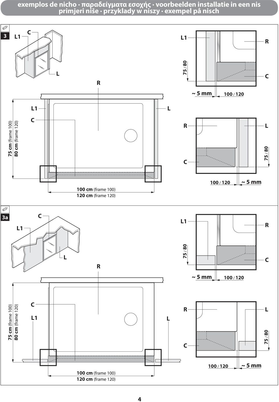 R L 5 / 80 100 (frame 100) 120 (frame 120) 100 / 120 ~ 5 mm 3a L1 L1 R L R 5 / 80 ~ 5 mm 100 /