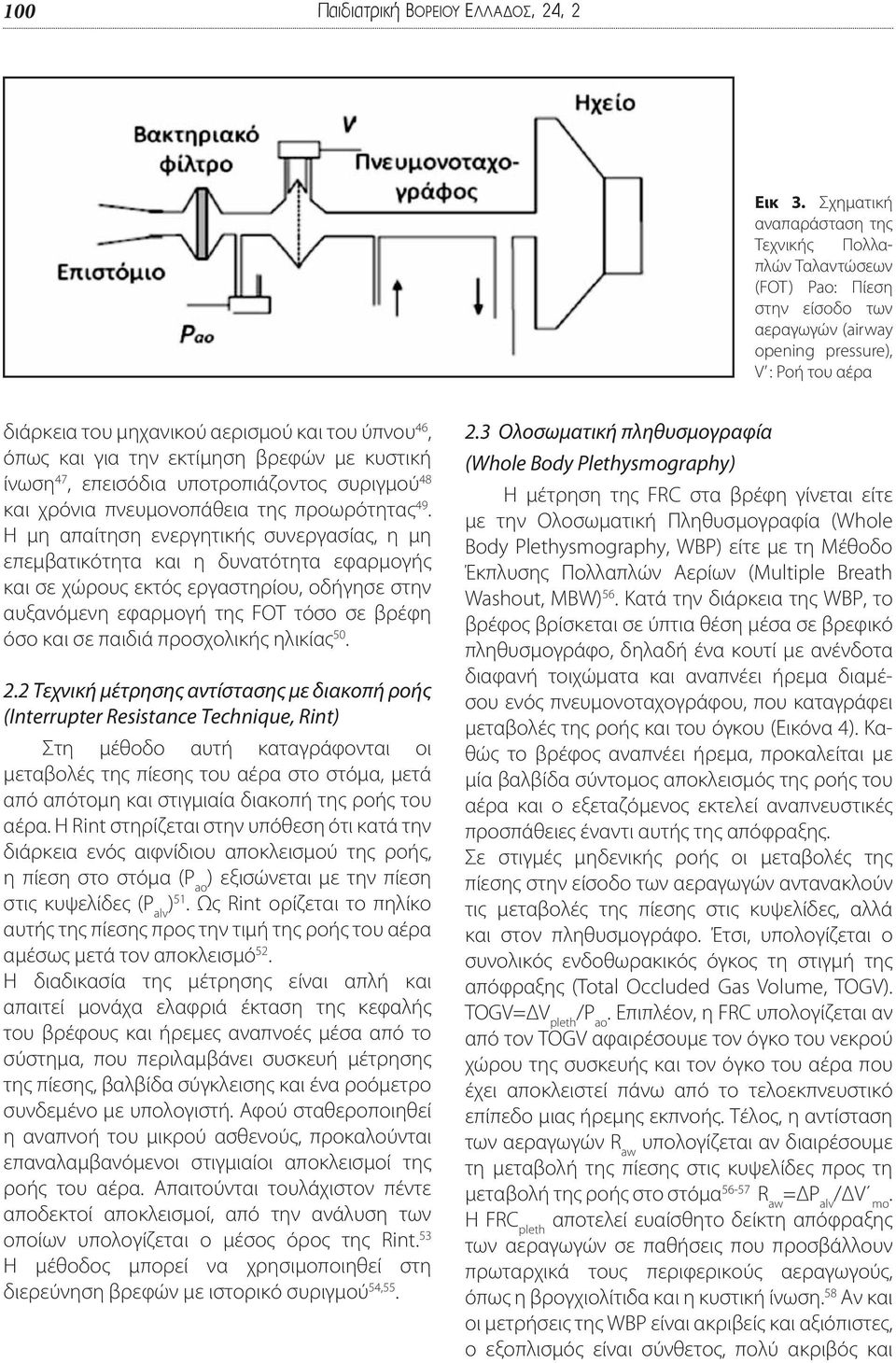 και για την εκτίμηση βρεφών με κυστική ίνωση 47, επεισόδια υποτροπιάζοντος συριγμού 48 και χρόνια πνευμονοπάθεια της προωρότητας 49.