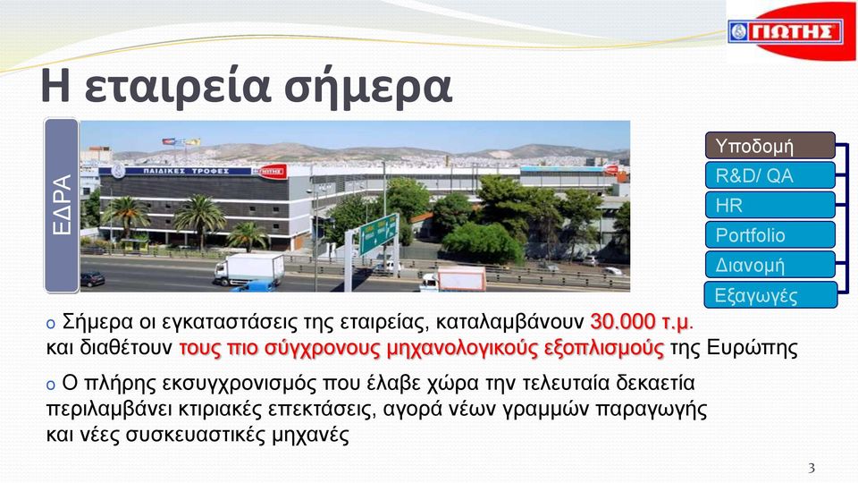 ρα οι εγκαταστάσεις της εταιρείας, καταλαμβ