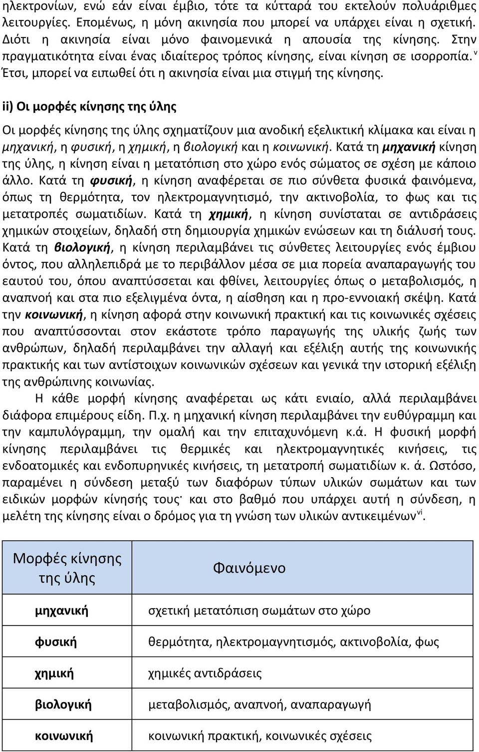 v Έτσι, μπορεί να ειπωθεί ότι η ακινησία είναι μια στιγμή της κίνησης.