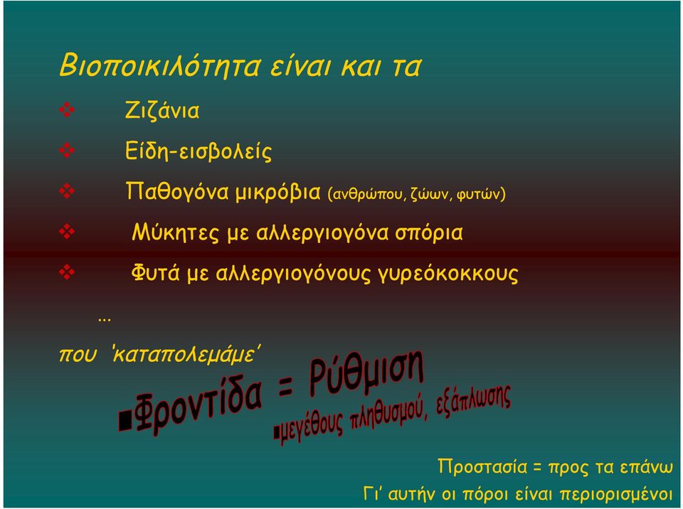 σπόρια Φυτά με αλλεργιογόνους γυρεόκοκκους που καταπολεμάμε