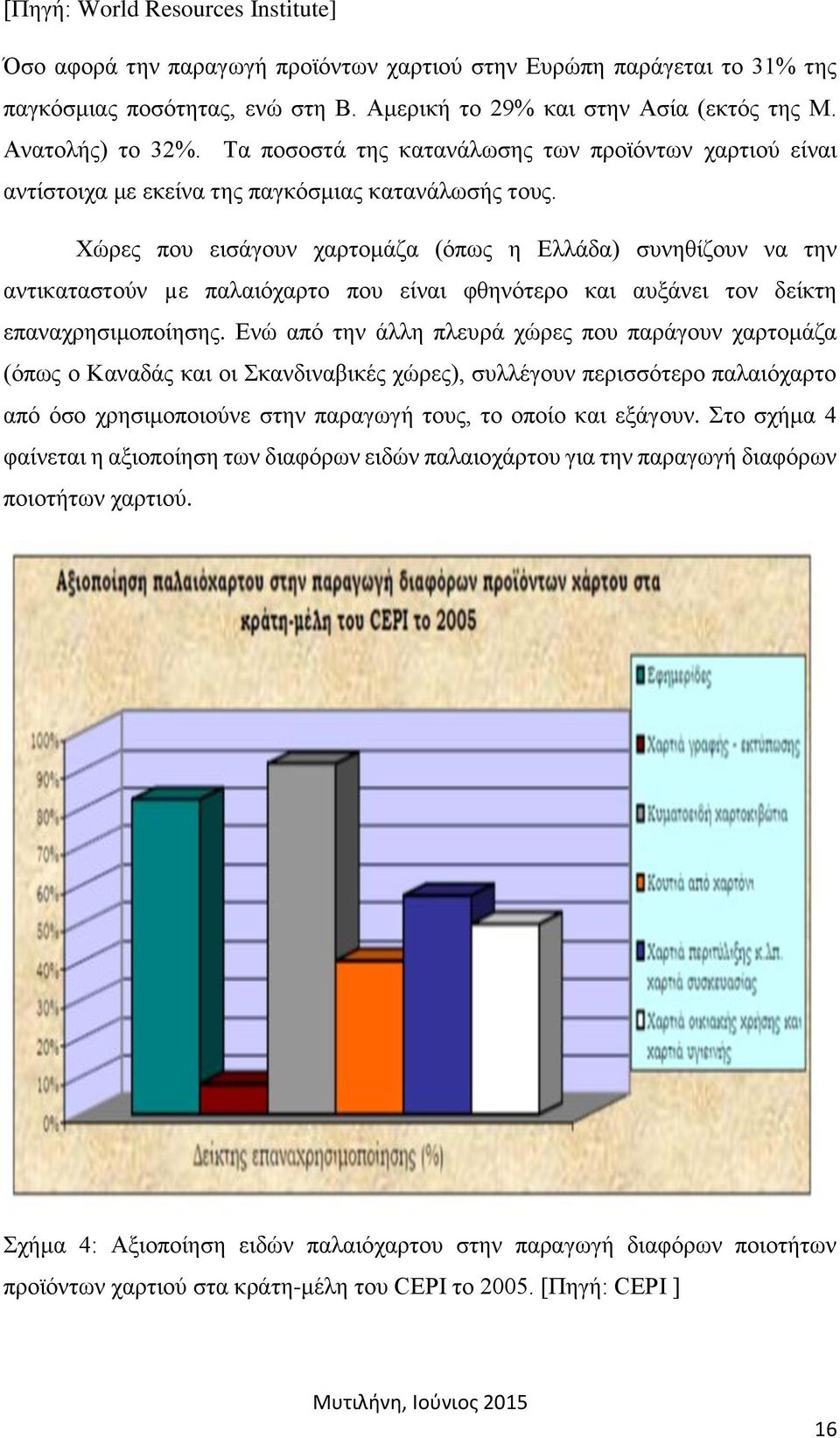 Χώρες που εισάγουν χαρτομάζα (όπως η Ελλάδα) συνηθίζουν να την αντικαταστούν µε παλαιόχαρτο που είναι φθηνότερο και αυξάνει τον δείκτη επαναχρησιμοποίησης.