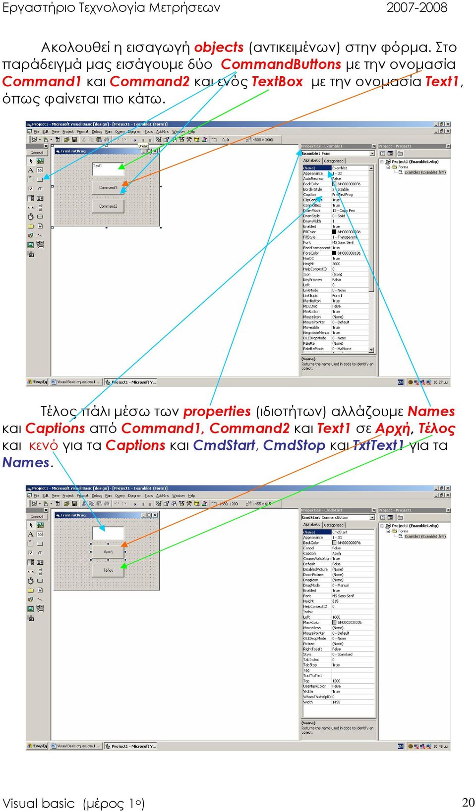 την ονοµασία Text1, όπως φαίνεται πιο κάτω.