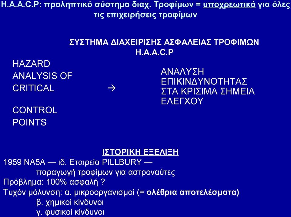 ΔΙΑΧΕΙΡΙΣΗΣ ΑΣΦΑΛΕΙΑΣ ΤΡΟΦΙΜΩΝ Η.Α.Α.C.