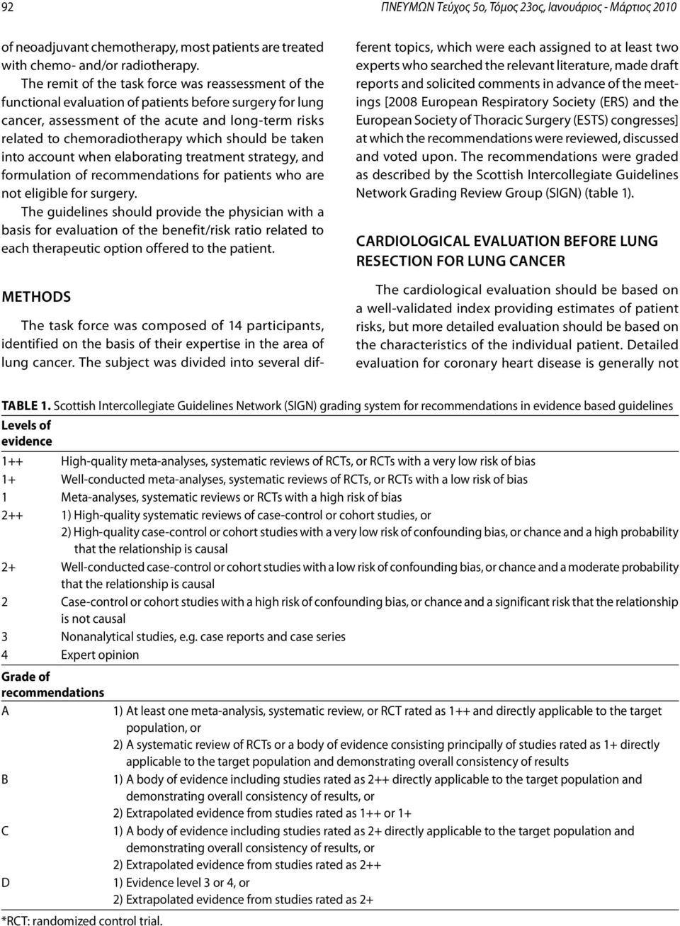 should be taken into account when elaborating treatment strategy, and formulation of recommendations for patients who are not eligible for surgery.