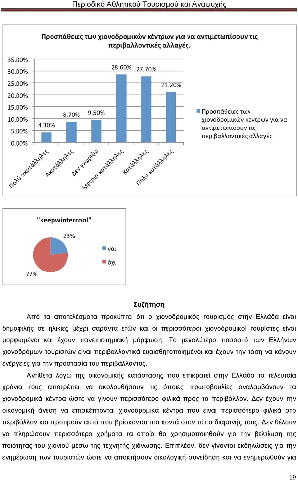 Αντίθετα λόγω της οικονοµικής κατάστασης που επικρατεί στην Ελλάδα τα τελευταία χρόνια τους αποτρέπει να ακολουθήσουν τις όποιες πρωτοβουλίες αναλαµβάνουν τα χιονοδροµικά κέντρα ώστε να γίνουν