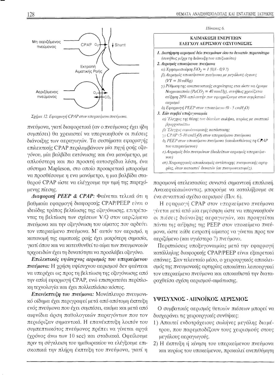 Τα συσηjματα εq:αρ LΟ'(Jjς επιλεκτικ1jς CPAP περιλαμβάνουν μία Πψ(1l ρο1jς οξυγόνου, μία βαλβίδα εκτόνωσης και ένα μανόμετρο, με απλούστερη και πιο προσιτ1j αυτοσχέδια λύση, ένα σύστημα Mapleson, στο