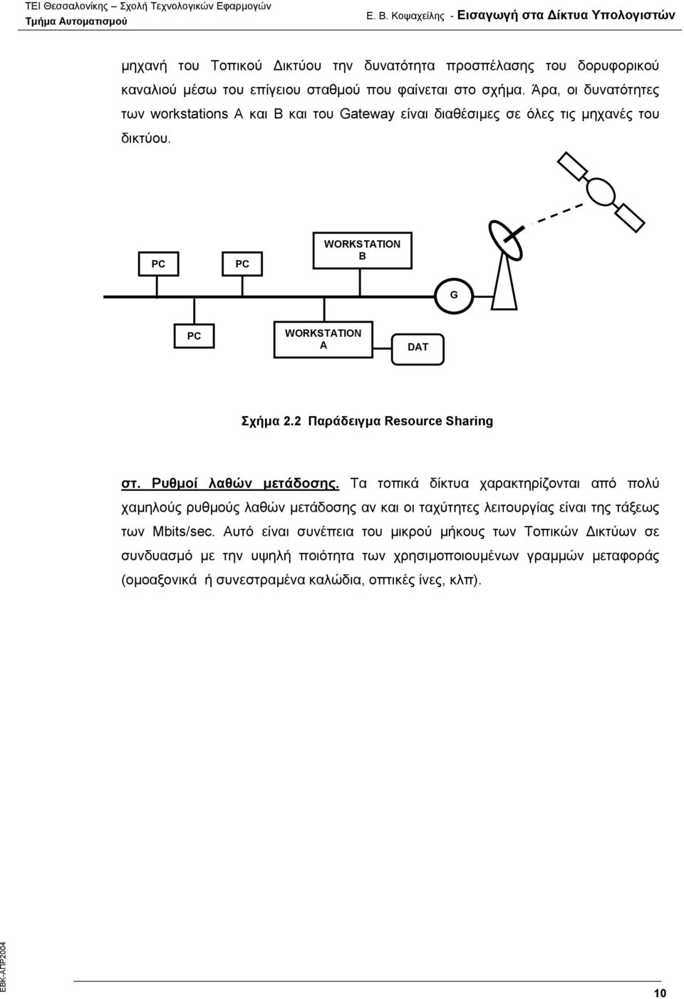 2 Παράδειγµα Resource Sharing στ. Ρυθµοί λαθών µετάδοσης.