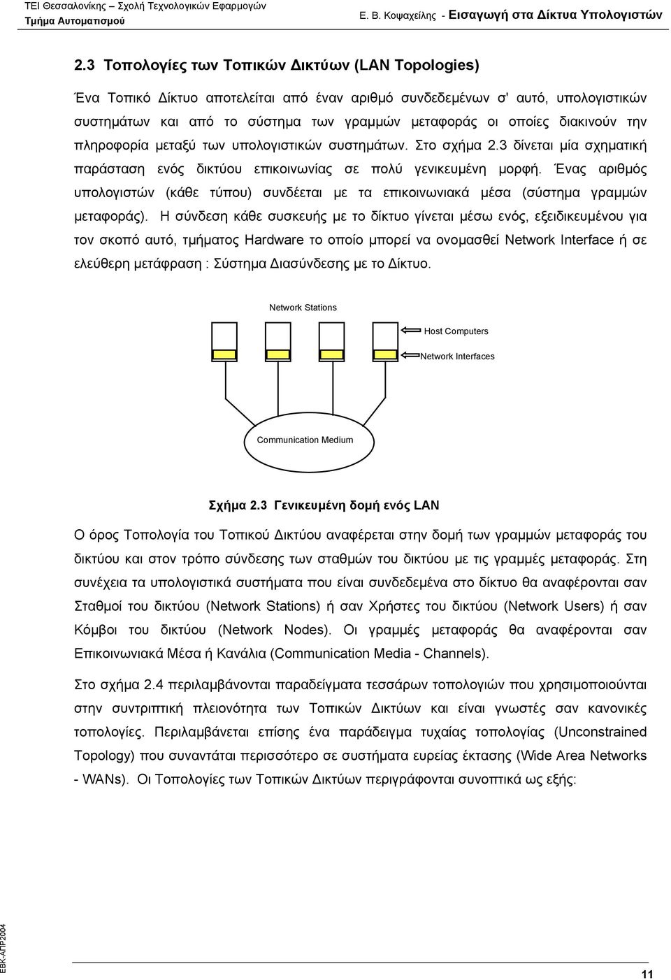 Ένας αριθµός υπολογιστών (κάθε τύπου) συνδέεται µε τα επικοινωνιακά µέσα (σύστηµα γραµµών µεταφοράς).